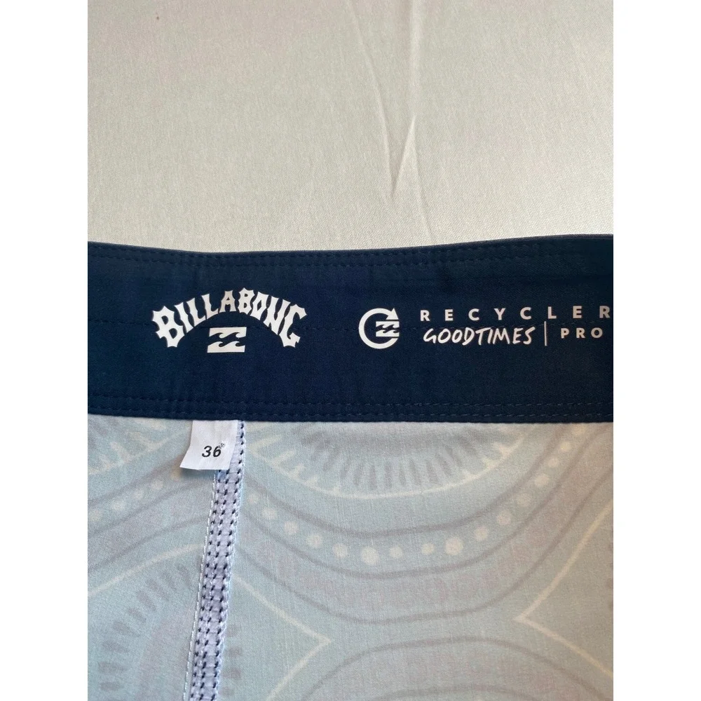 Billabong Goodtimes Pro Recycler Board Shorts Mens 36 Teal Geometric Print NEW